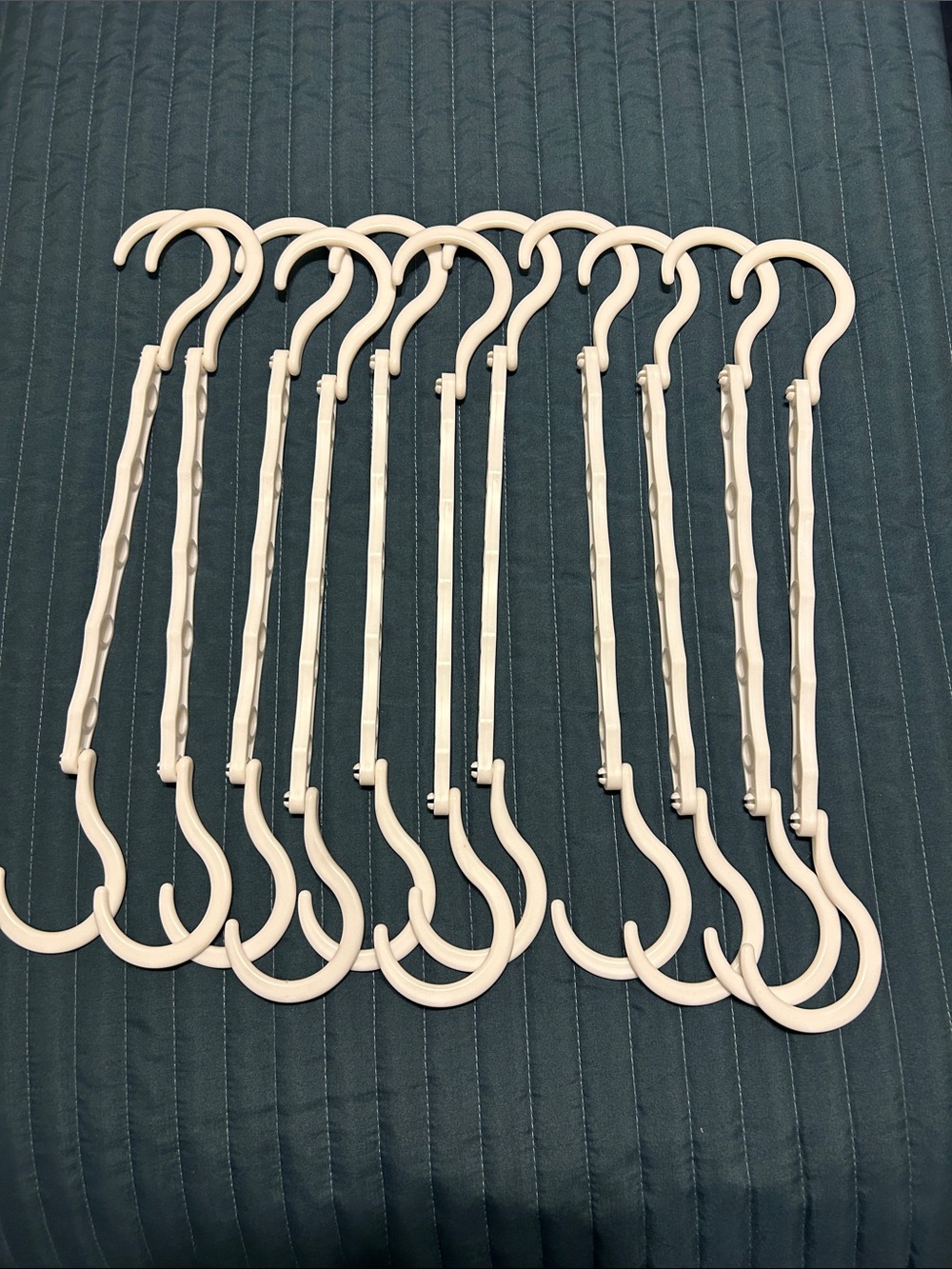 Set of 11 White Plastic S-Shaped Scarf/Hanger Hooks or space saver